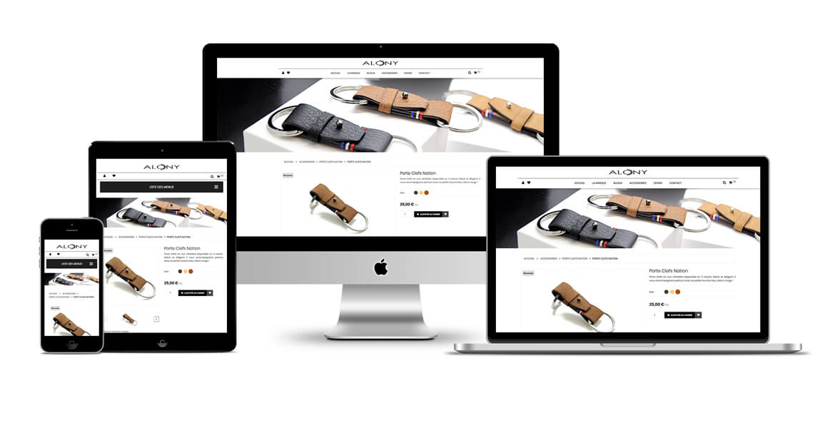 Boutique en ligne e-commerce d'accessoires et bijoux mode de luxe développée par Narobaz Pontarlier