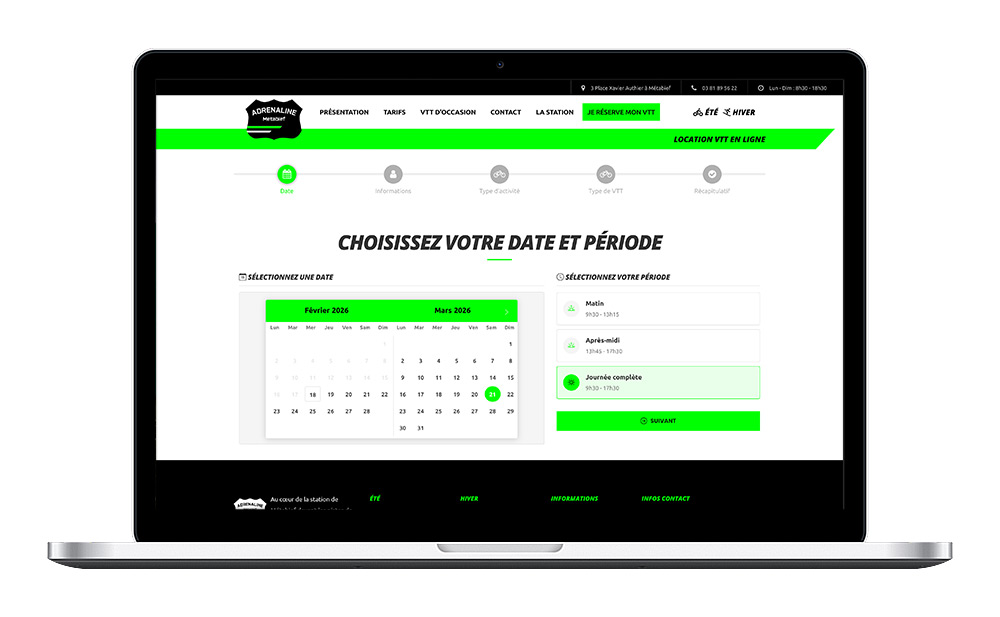 Développement module WordPress de réservation en ligne de VTT 